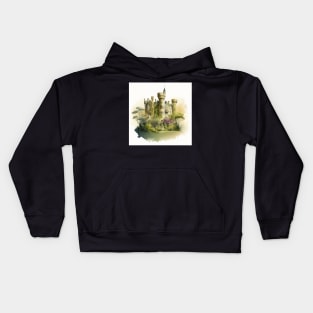 Castle Watercolor Dream Kids Hoodie